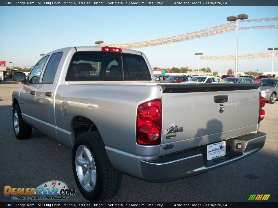 2008 Dodge Ram 1500 Big Horn Edition Quad Cab Bright Silver Metallic / Medium Slate Gray Photo #5