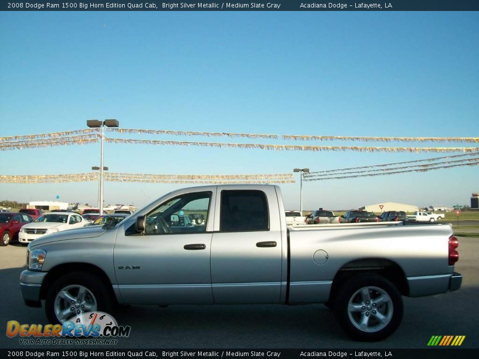 2008 Dodge Ram 1500 Big Horn Edition Quad Cab Bright Silver Metallic / Medium Slate Gray Photo #6