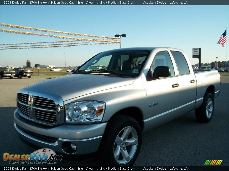 2008 Dodge Ram 1500 Big Horn Edition Quad Cab Bright Silver Metallic / Medium Slate Gray Photo #7