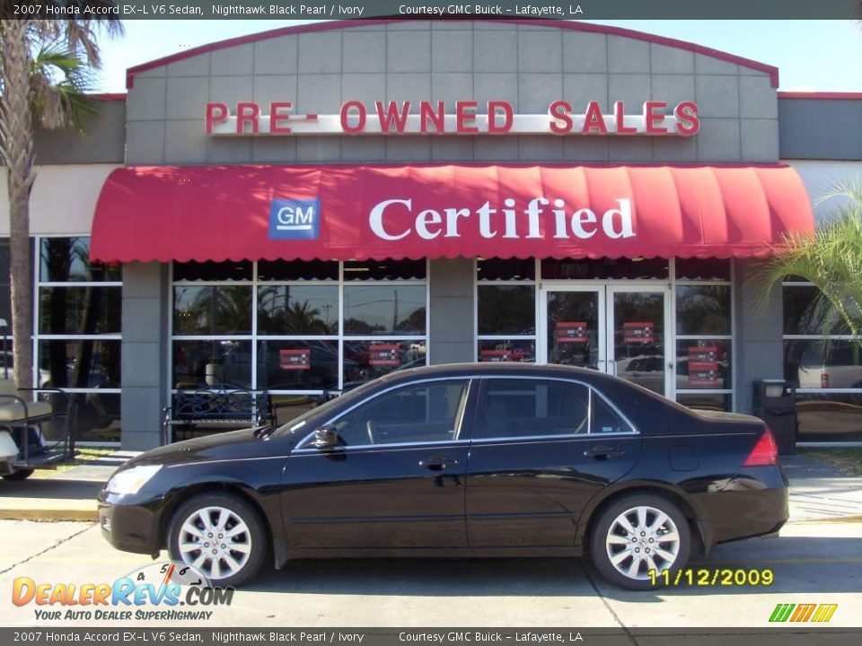 2007 Honda Accord EX-L V6 Sedan Nighthawk Black Pearl / Ivory Photo #1