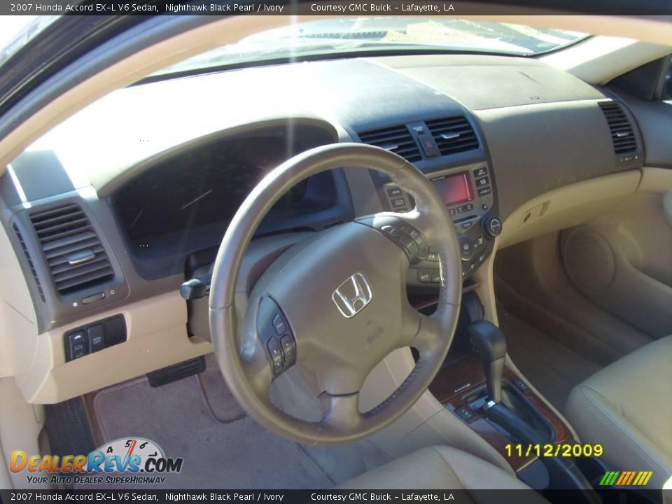 2007 Honda Accord EX-L V6 Sedan Nighthawk Black Pearl / Ivory Photo #9