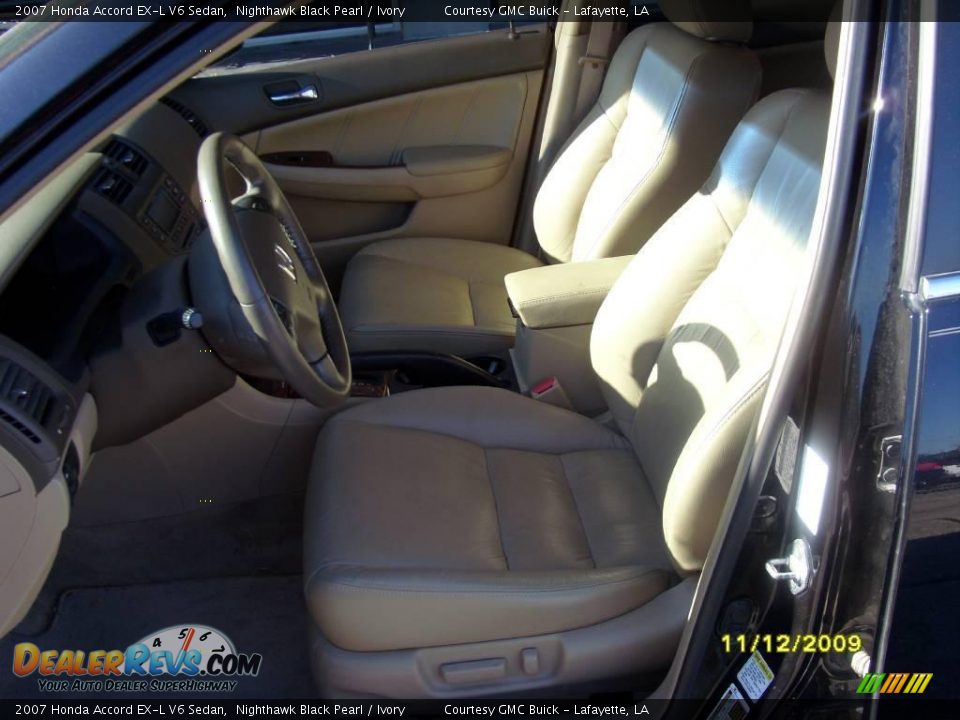 2007 Honda Accord EX-L V6 Sedan Nighthawk Black Pearl / Ivory Photo #11