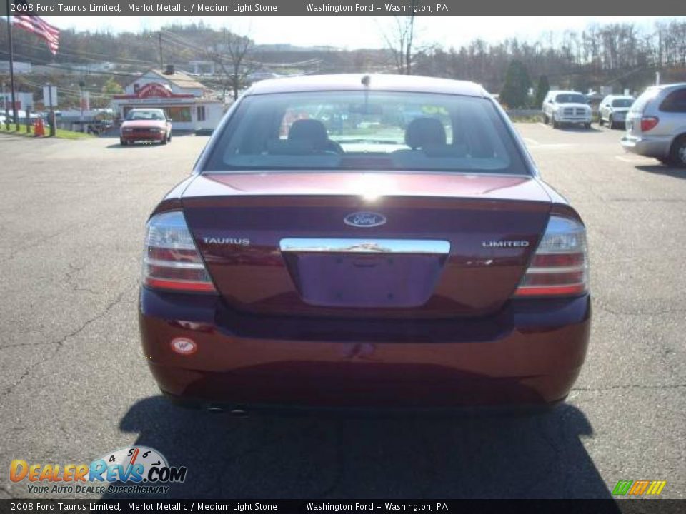 2008 Ford Taurus Limited Merlot Metallic / Medium Light Stone Photo #3