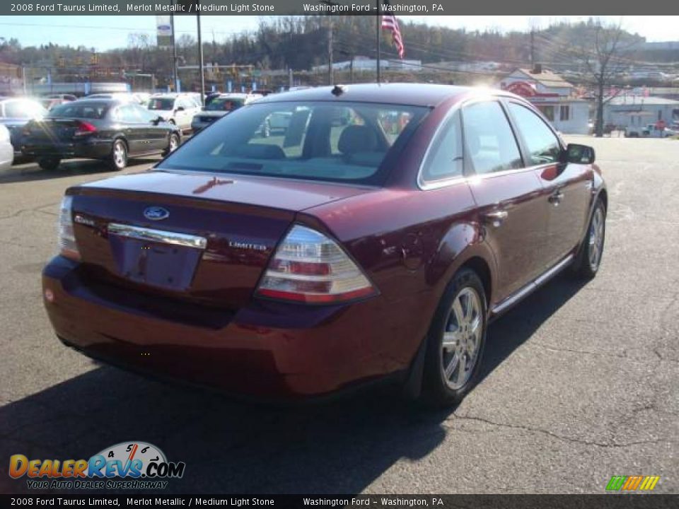 2008 Ford Taurus Limited Merlot Metallic / Medium Light Stone Photo #4