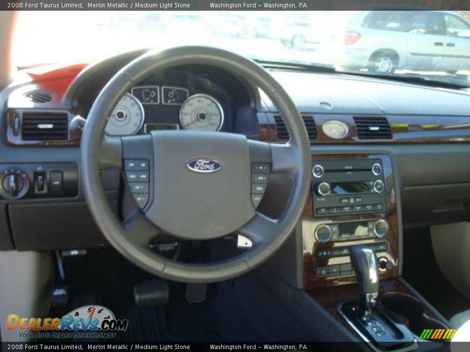 2008 Ford Taurus Limited Merlot Metallic / Medium Light Stone Photo #12