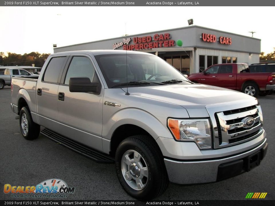 2009 Ford F150 XLT SuperCrew Brilliant Silver Metallic / Stone/Medium Stone Photo #1