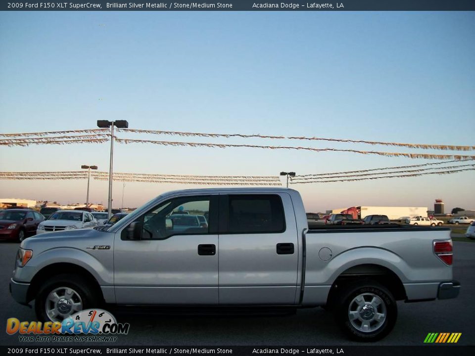 2009 Ford F150 XLT SuperCrew Brilliant Silver Metallic / Stone/Medium Stone Photo #6