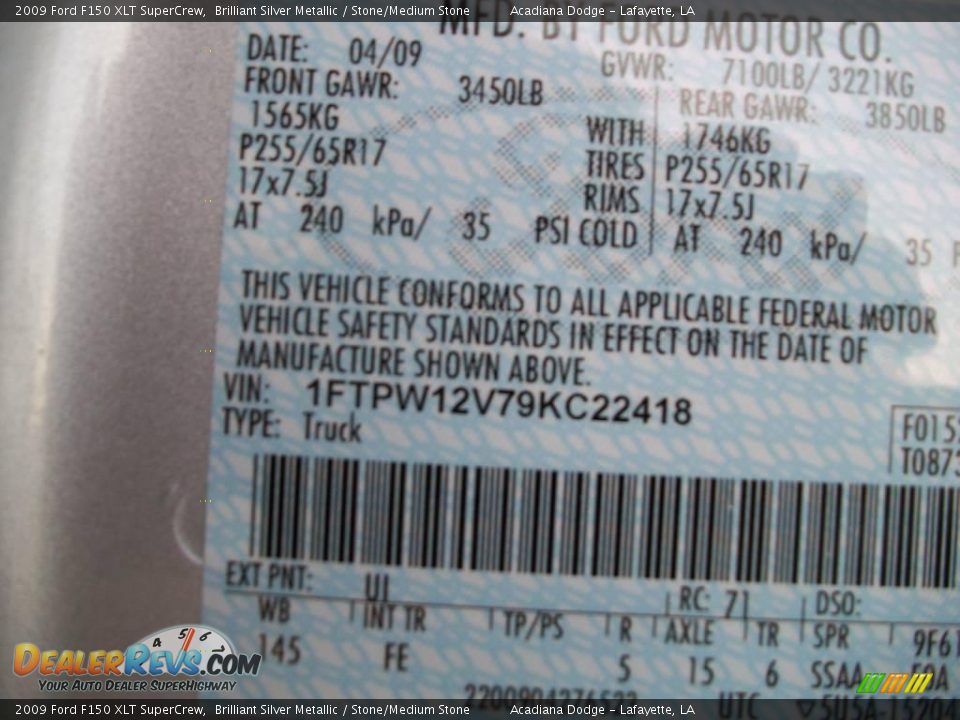 2009 Ford F150 XLT SuperCrew Brilliant Silver Metallic / Stone/Medium Stone Photo #13