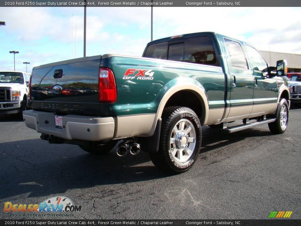 2010 Ford F250 Super Duty Lariat Crew Cab 4x4 Forest Green Metallic / Chaparral Leather Photo #3