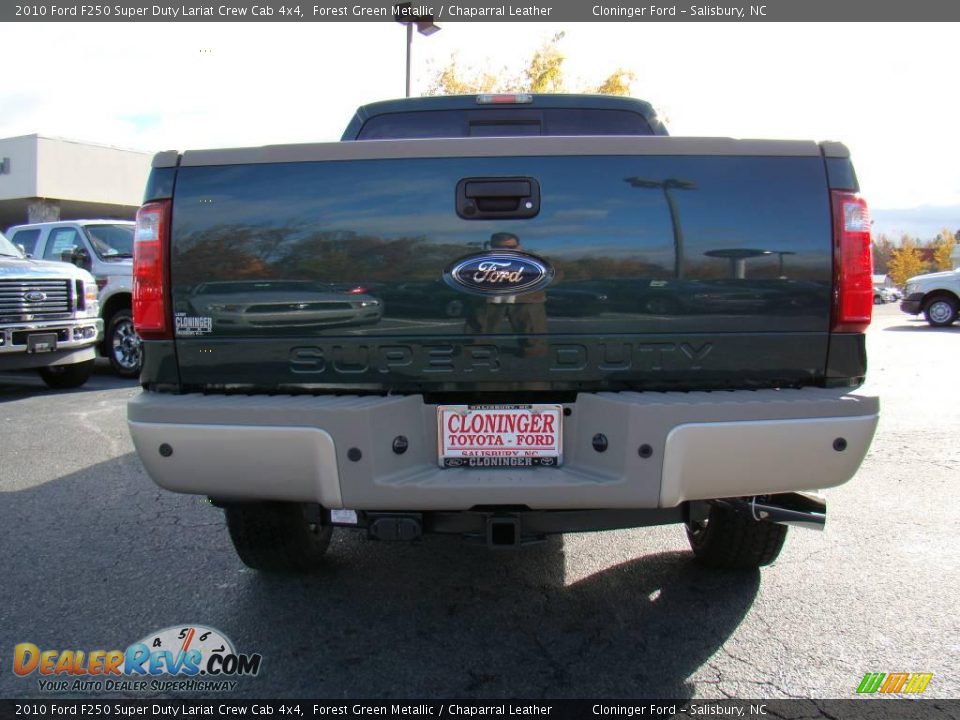 2010 Ford F250 Super Duty Lariat Crew Cab 4x4 Forest Green Metallic / Chaparral Leather Photo #4