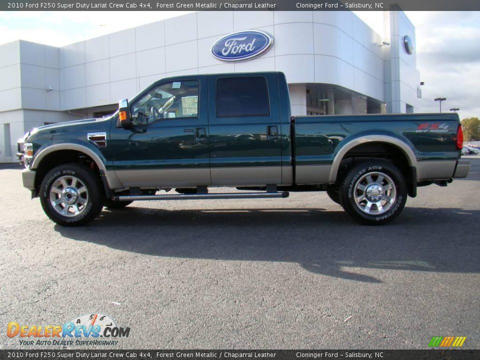2010 Ford F250 Super Duty Lariat Crew Cab 4x4 Forest Green Metallic / Chaparral Leather Photo #5