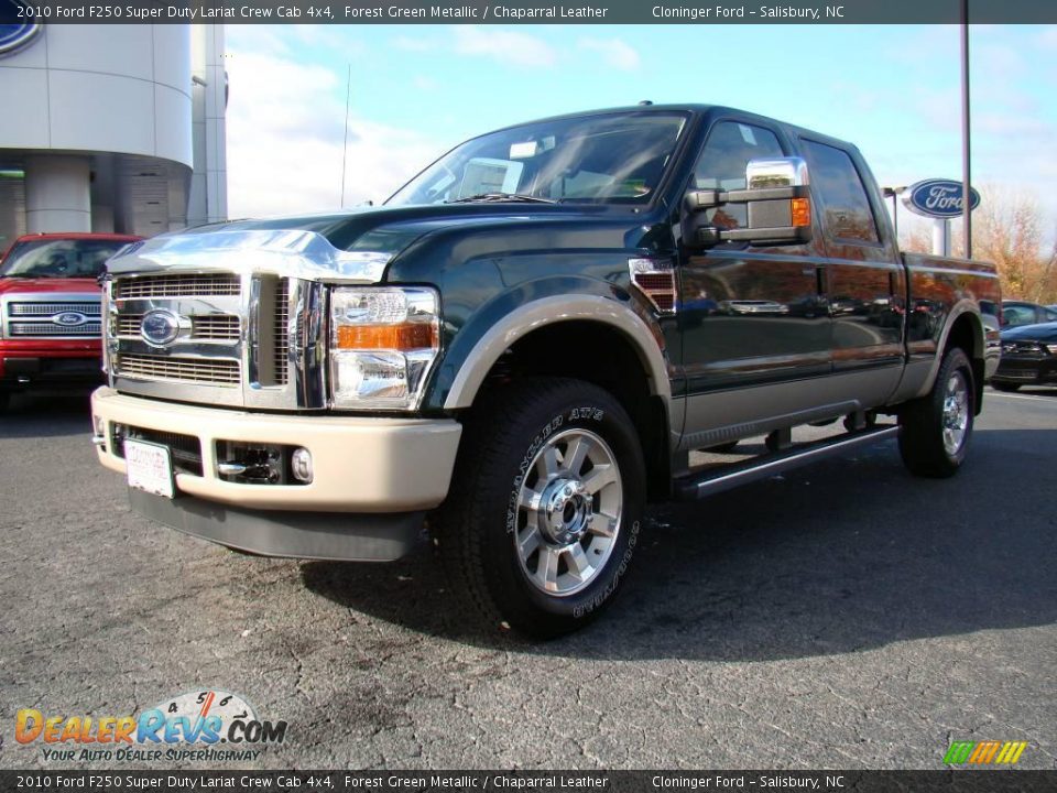 2010 Ford F250 Super Duty Lariat Crew Cab 4x4 Forest Green Metallic / Chaparral Leather Photo #6