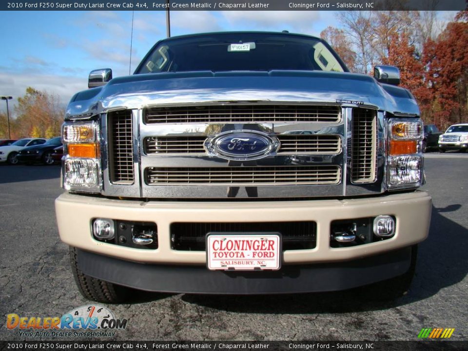 2010 Ford F250 Super Duty Lariat Crew Cab 4x4 Forest Green Metallic / Chaparral Leather Photo #7