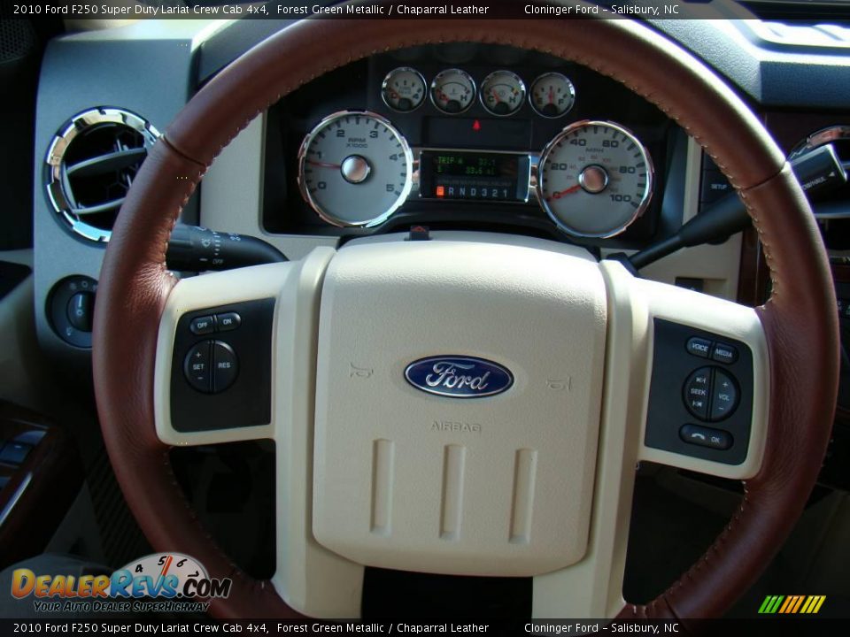 2010 Ford F250 Super Duty Lariat Crew Cab 4x4 Forest Green Metallic / Chaparral Leather Photo #22