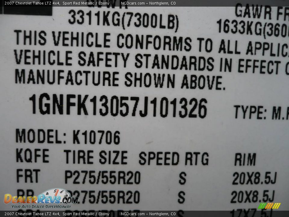 2007 Chevrolet Tahoe LTZ 4x4 Sport Red Metallic / Ebony Photo #26