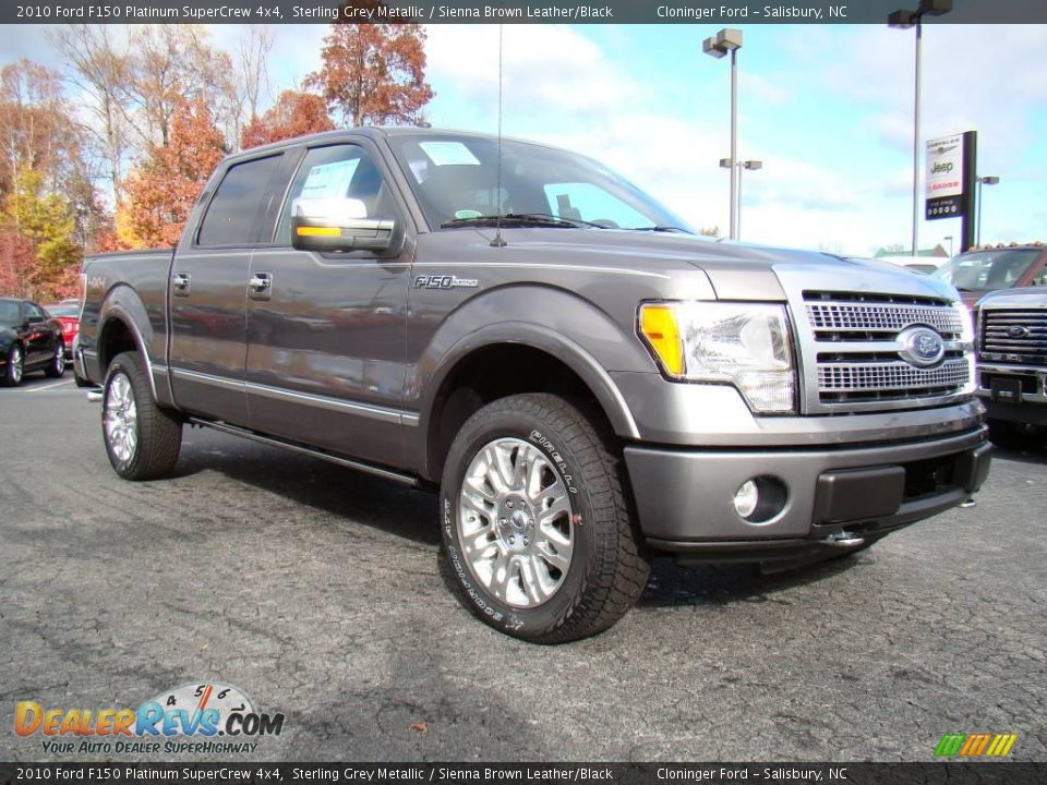 2010 Ford F150 Platinum SuperCrew 4x4 Sterling Grey Metallic / Sienna Brown Leather/Black Photo #1
