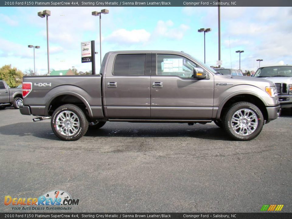 2010 Ford F150 Platinum SuperCrew 4x4 Sterling Grey Metallic / Sienna Brown Leather/Black Photo #2