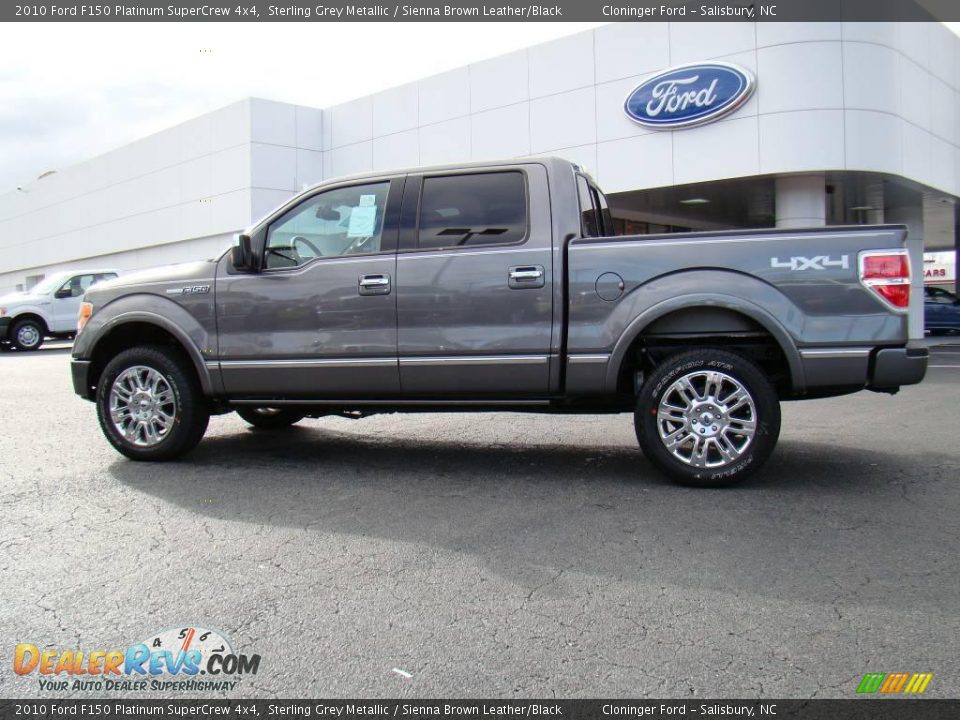 2010 Ford F150 Platinum SuperCrew 4x4 Sterling Grey Metallic / Sienna Brown Leather/Black Photo #5