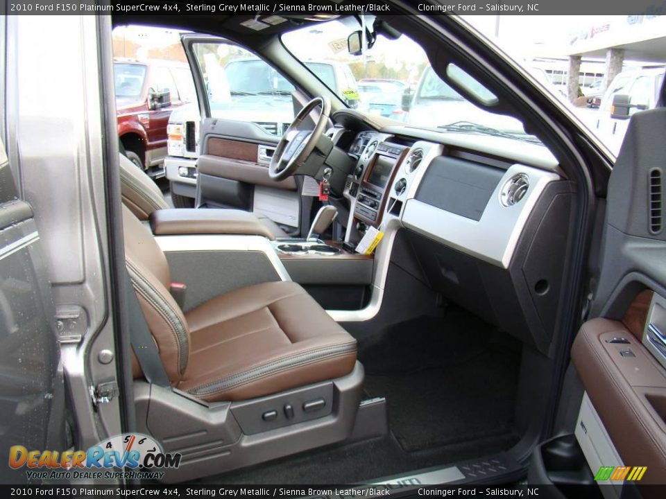 2010 Ford F150 Platinum SuperCrew 4x4 Sterling Grey Metallic / Sienna Brown Leather/Black Photo #12