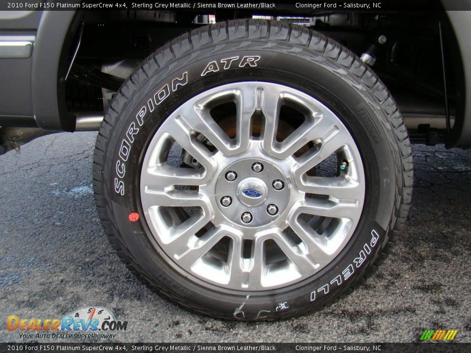 2010 Ford F150 Platinum SuperCrew 4x4 Sterling Grey Metallic / Sienna Brown Leather/Black Photo #16