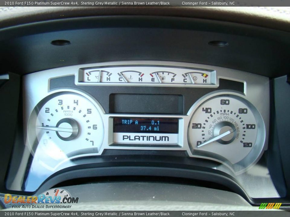 2010 Ford F150 Platinum SuperCrew 4x4 Sterling Grey Metallic / Sienna Brown Leather/Black Photo #21
