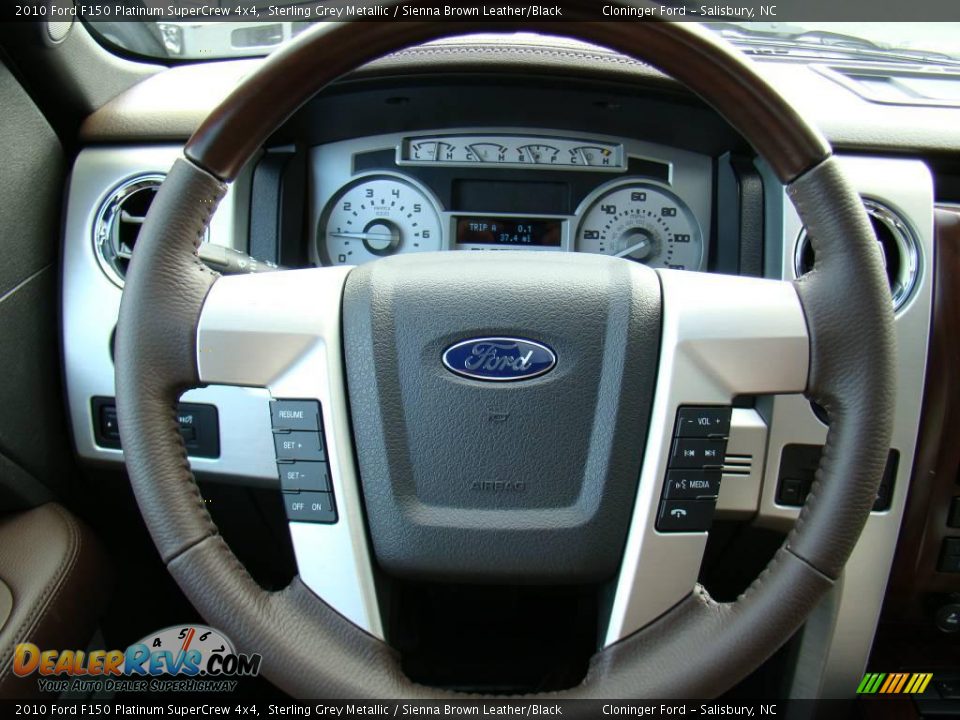 2010 Ford F150 Platinum SuperCrew 4x4 Sterling Grey Metallic / Sienna Brown Leather/Black Photo #22