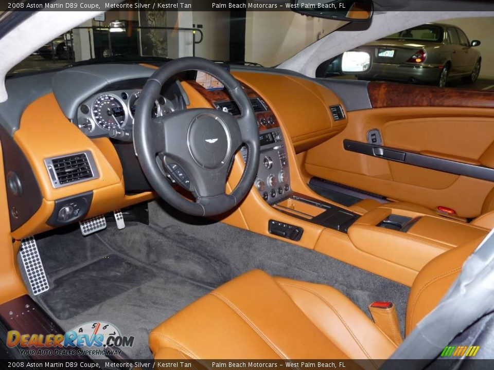 2008 Aston Martin DB9 Coupe Meteorite Silver / Kestrel Tan Photo #6