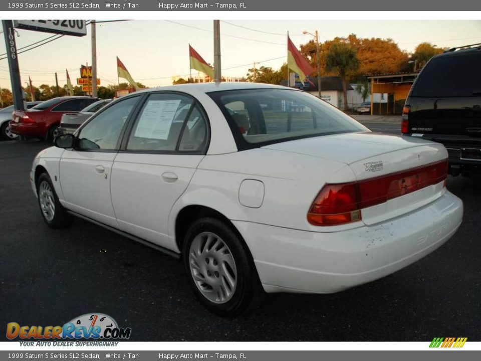 1999 Saturn S Series SL2 Sedan White / Tan Photo #2