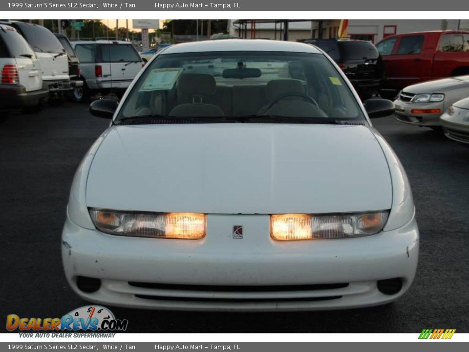 1999 Saturn S Series SL2 Sedan White / Tan Photo #4