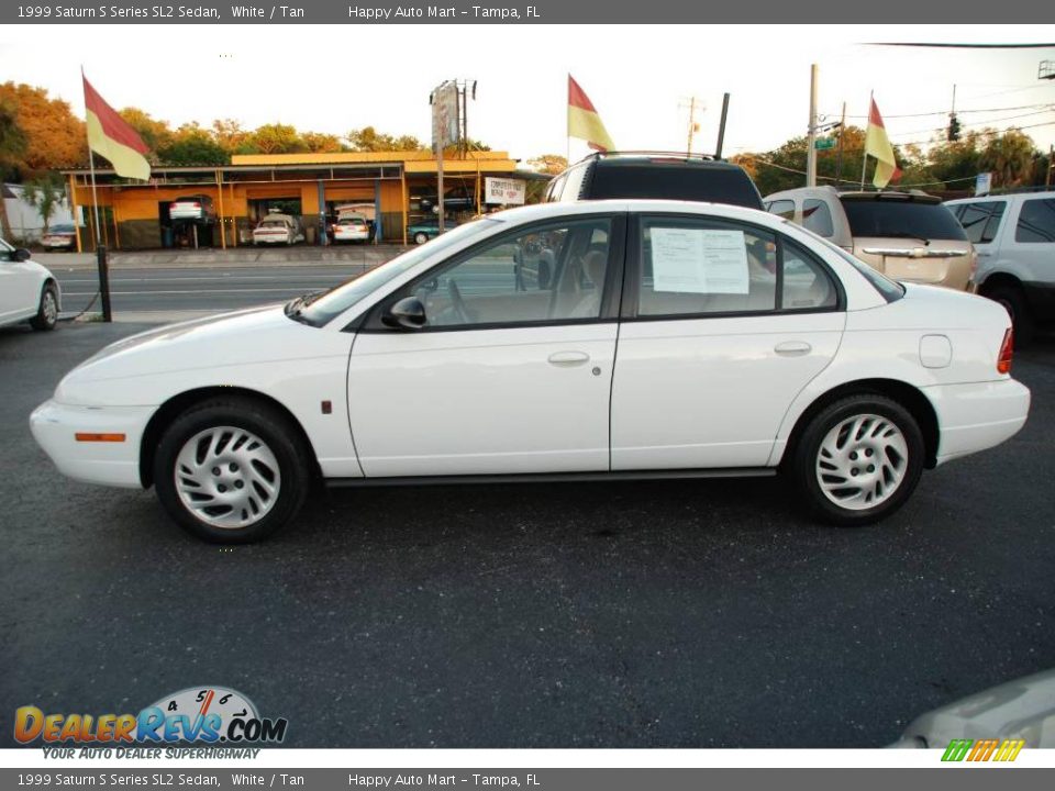 1999 Saturn S Series SL2 Sedan White / Tan Photo #7
