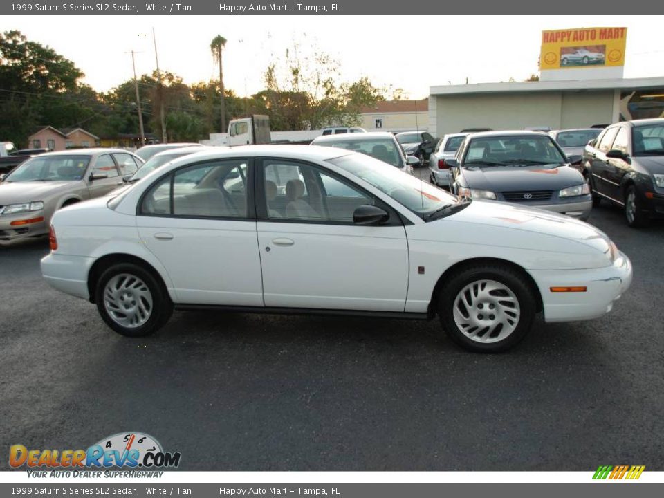1999 Saturn S Series SL2 Sedan White / Tan Photo #8