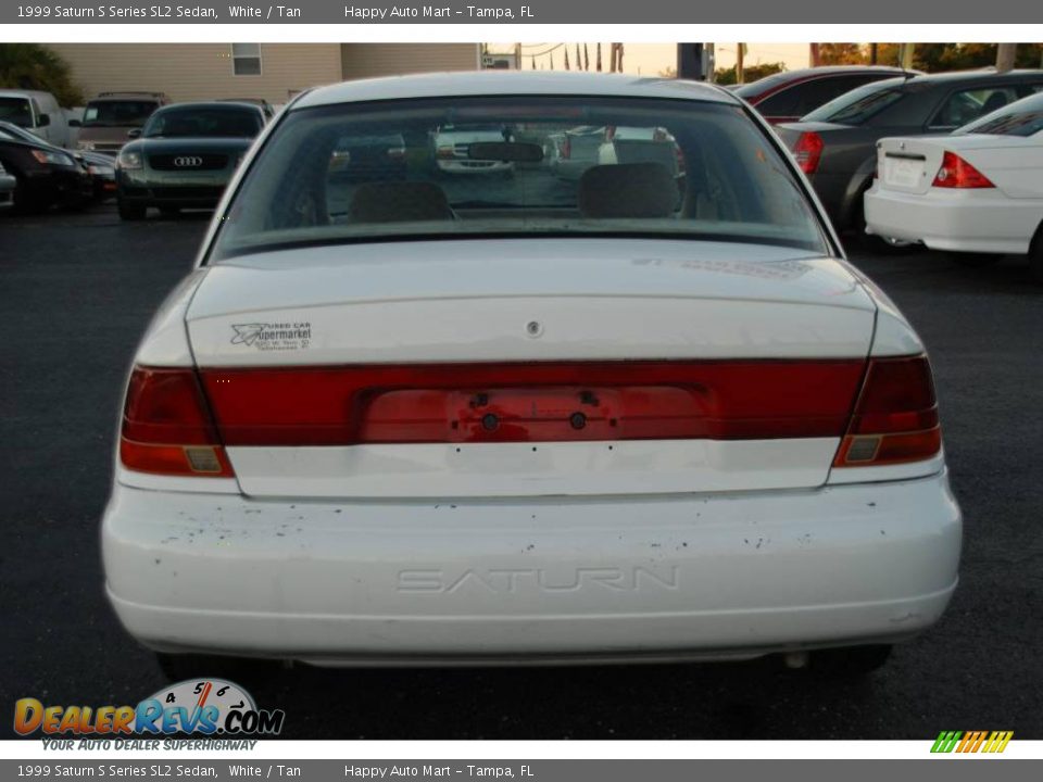 1999 Saturn S Series SL2 Sedan White / Tan Photo #9