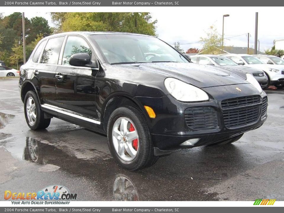 2004 Porsche Cayenne Turbo Black / Stone/Steel Grey Photo #1
