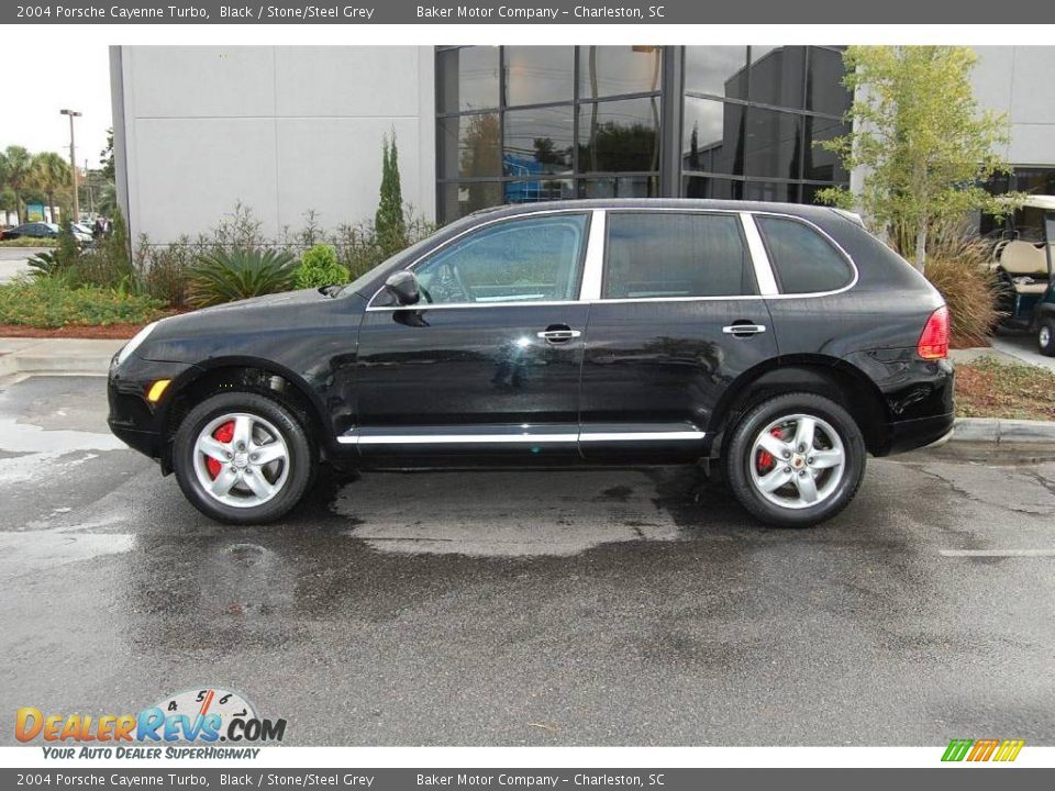 2004 Porsche Cayenne Turbo Black / Stone/Steel Grey Photo #2