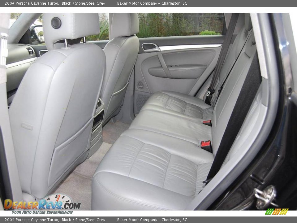 2004 Porsche Cayenne Turbo Black / Stone/Steel Grey Photo #8