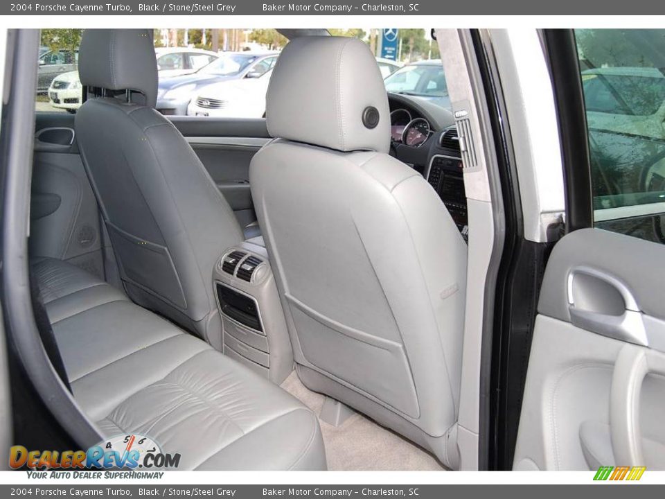 2004 Porsche Cayenne Turbo Black / Stone/Steel Grey Photo #10