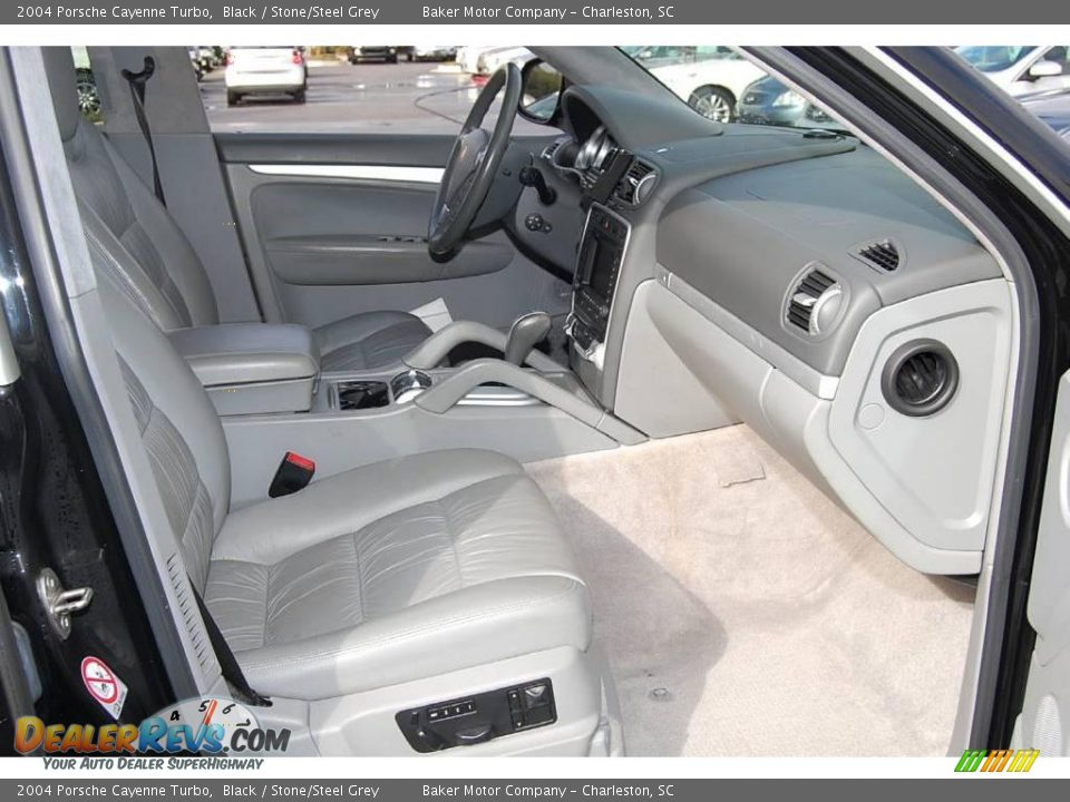 2004 Porsche Cayenne Turbo Black / Stone/Steel Grey Photo #12