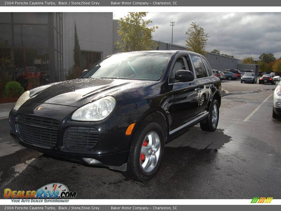 2004 Porsche Cayenne Turbo Black / Stone/Steel Grey Photo #13