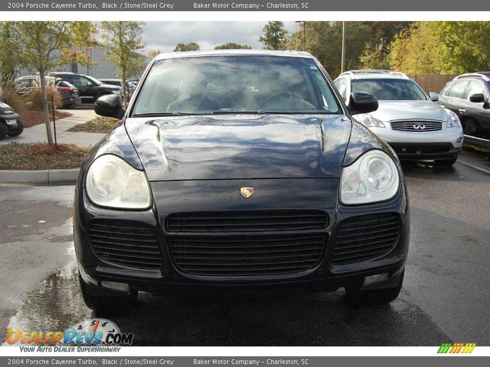 2004 Porsche Cayenne Turbo Black / Stone/Steel Grey Photo #14
