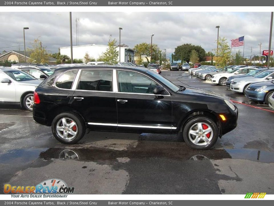 2004 Porsche Cayenne Turbo Black / Stone/Steel Grey Photo #15
