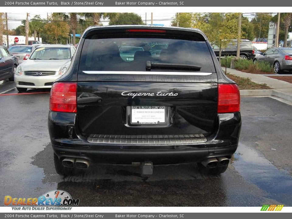 2004 Porsche Cayenne Turbo Black / Stone/Steel Grey Photo #17