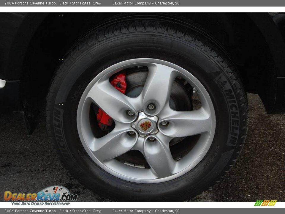 2004 Porsche Cayenne Turbo Black / Stone/Steel Grey Photo #19