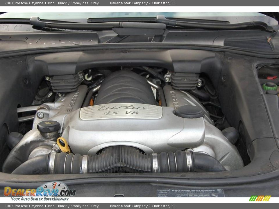 2004 Porsche Cayenne Turbo Black / Stone/Steel Grey Photo #21