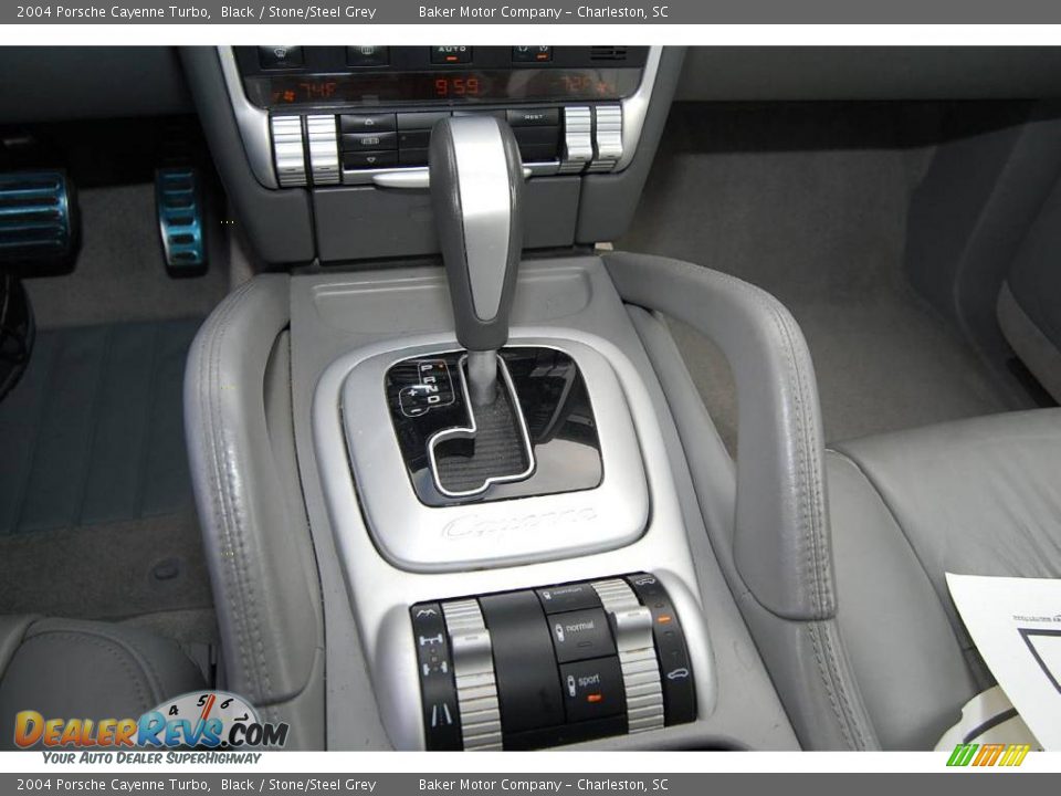 2004 Porsche Cayenne Turbo Black / Stone/Steel Grey Photo #23