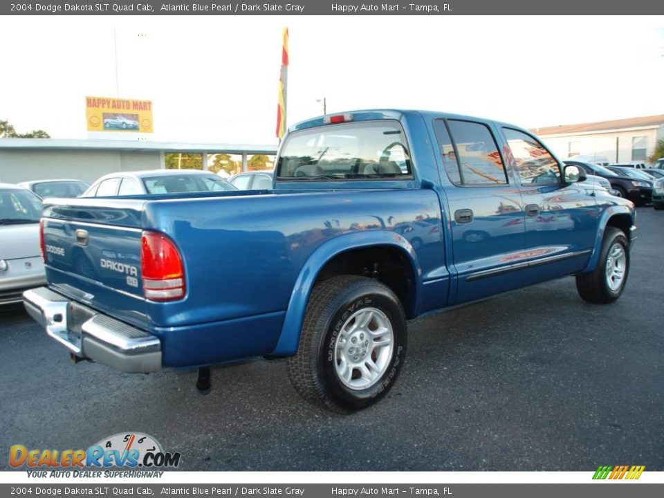 2004 Dodge Dakota SLT Quad Cab Atlantic Blue Pearl / Dark Slate Gray Photo #4