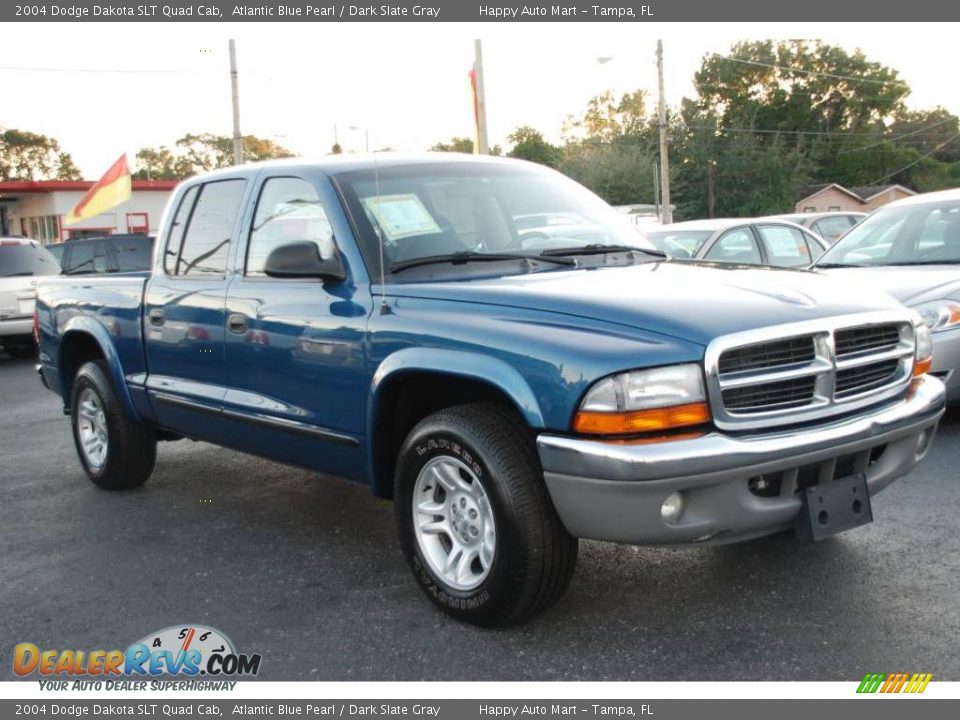 2004 Dodge Dakota SLT Quad Cab Atlantic Blue Pearl / Dark Slate Gray Photo #5