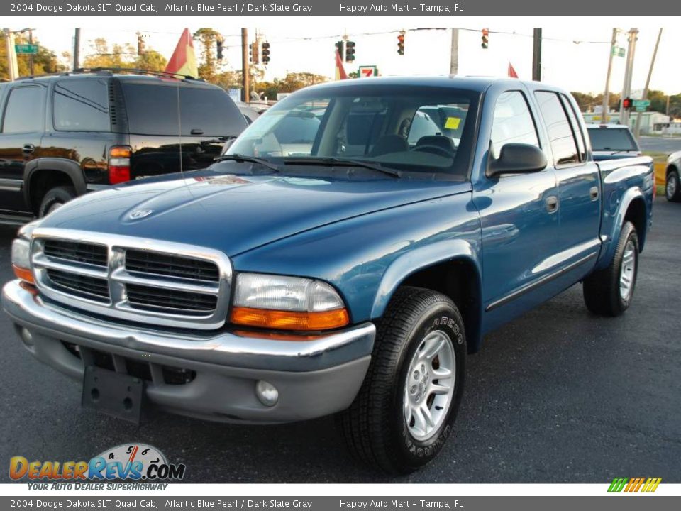 2004 Dodge Dakota SLT Quad Cab Atlantic Blue Pearl / Dark Slate Gray Photo #6