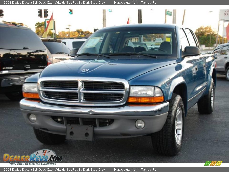 2004 Dodge Dakota SLT Quad Cab Atlantic Blue Pearl / Dark Slate Gray Photo #13