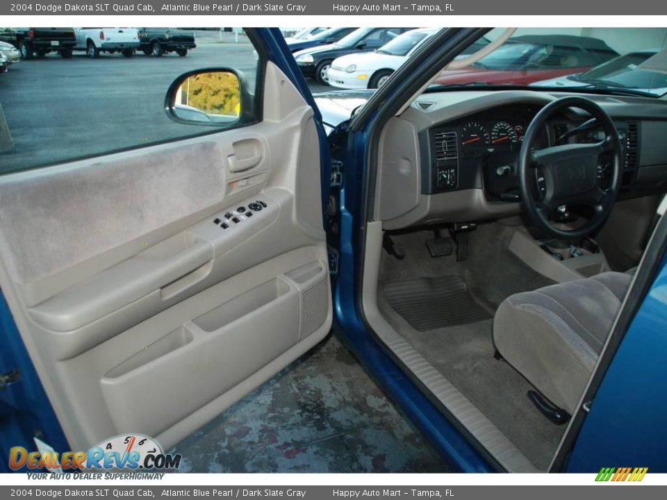 2004 Dodge Dakota SLT Quad Cab Atlantic Blue Pearl / Dark Slate Gray Photo #18