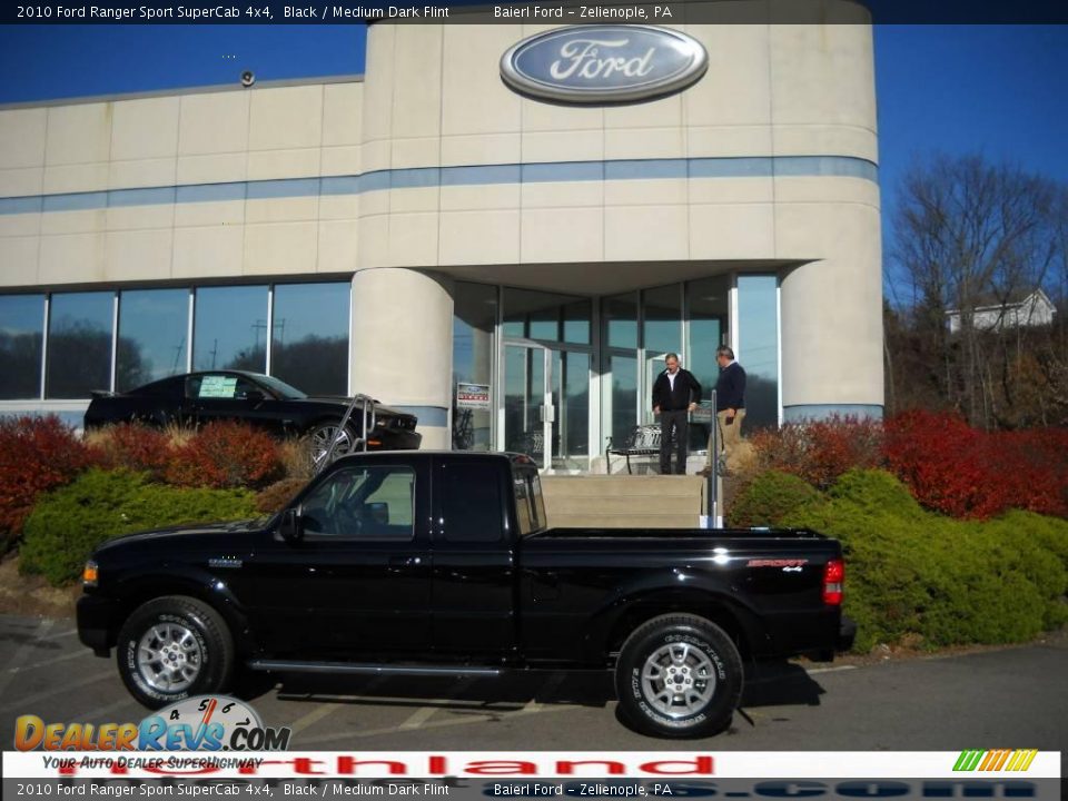 2010 Ford Ranger Sport SuperCab 4x4 Black / Medium Dark Flint Photo #1